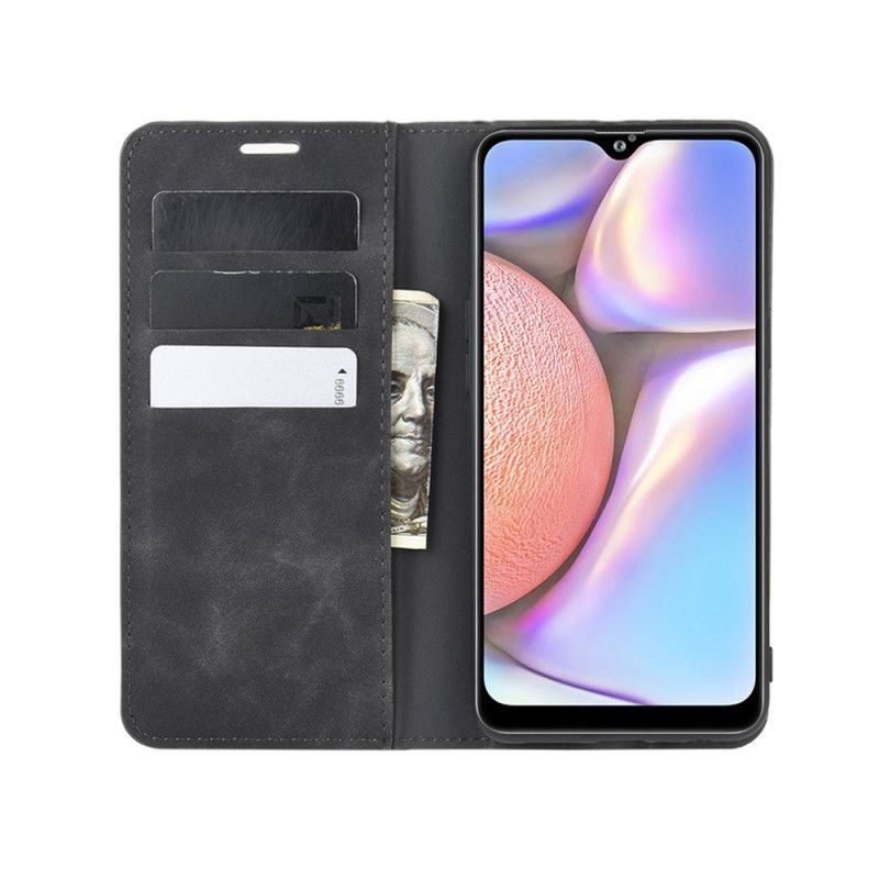 Folio-hoesje Samsung Galaxy A10s Grijs Zwart Telefoonhoesje Zacht Leereffect