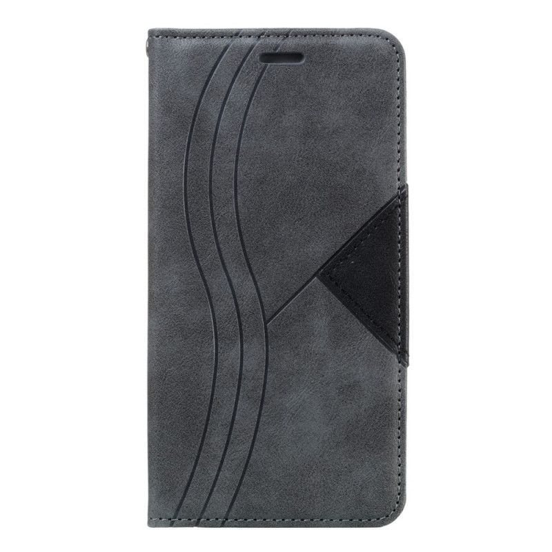 Folio-hoesje voor Samsung Galaxy A10s Donkerblauw Zwart Golfleder Stijl