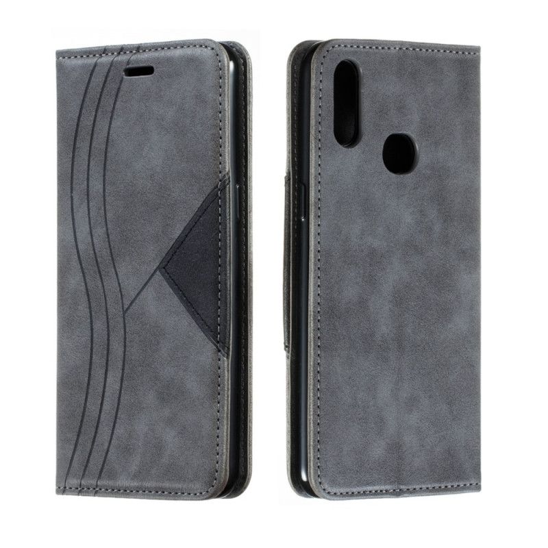 Folio-hoesje voor Samsung Galaxy A10s Donkerblauw Zwart Golfleder Stijl