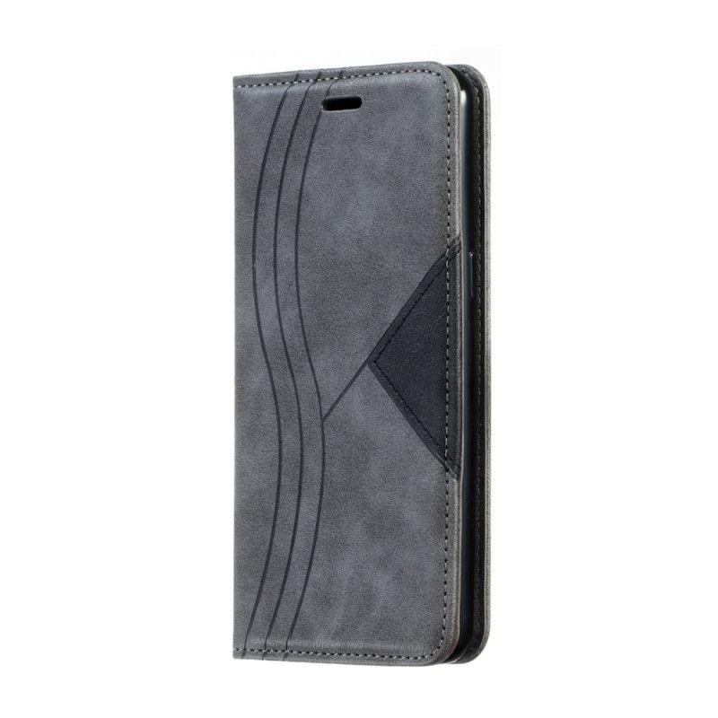 Folio-hoesje voor Samsung Galaxy A10s Donkerblauw Zwart Golfleder Stijl