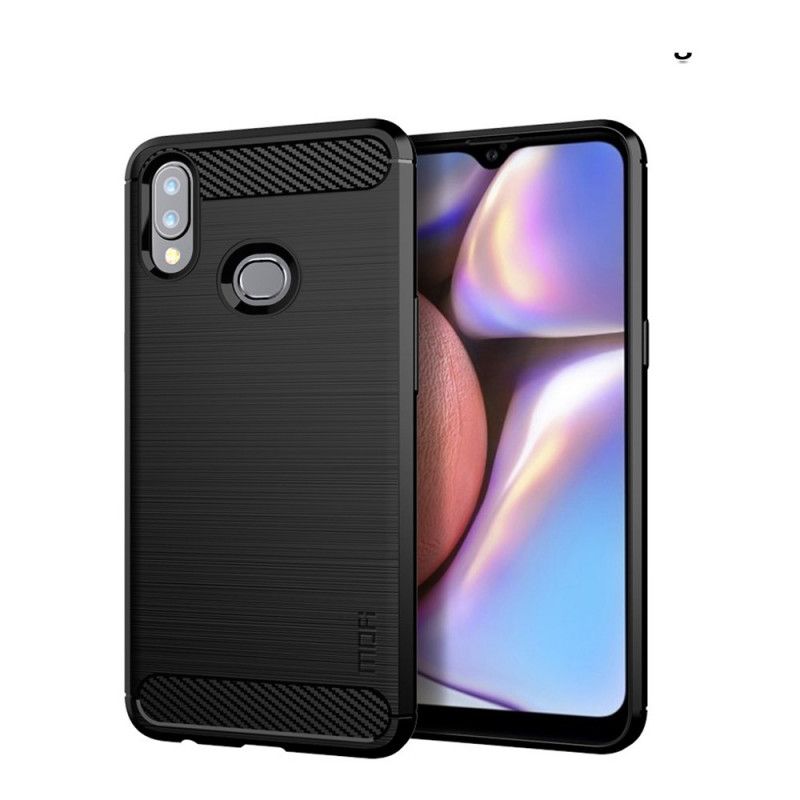 Hoesje Samsung Galaxy A10s Grijs Zwart Mofi Geborstelde Koolstofvezel