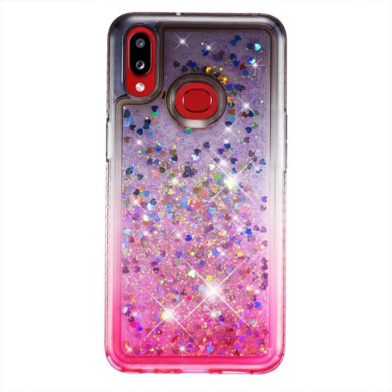 Hoesje Samsung Galaxy A10s Magenta Zwart Pailletten En Diamanten