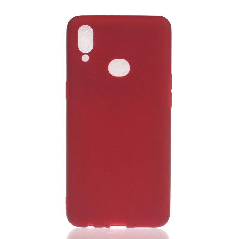 Hoesje Samsung Galaxy A10s Rood Grijs Flexibele Siliconen Effen Kleur