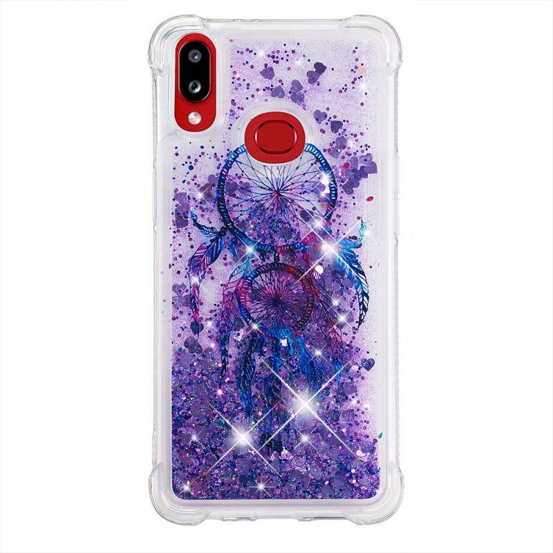 Hoesje Samsung Galaxy A10s Roségoud Paars Glitter Dromenvanger