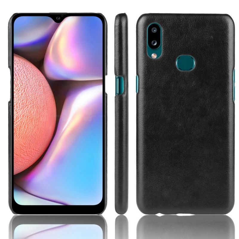 Hoesje voor Samsung Galaxy A10s Grijs Zwart Leerstijl