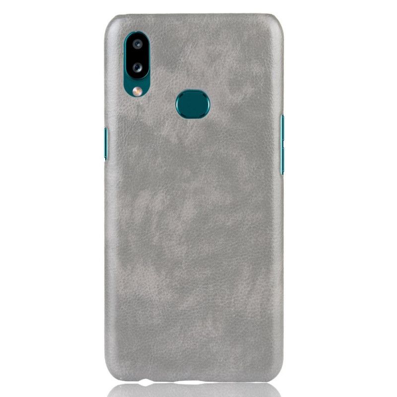 Hoesje voor Samsung Galaxy A10s Grijs Zwart Leerstijl