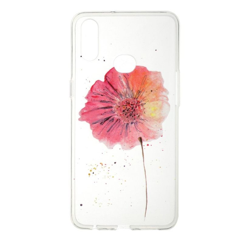 Hoesje voor Samsung Galaxy A10s Transparante Aquarel Klaproos