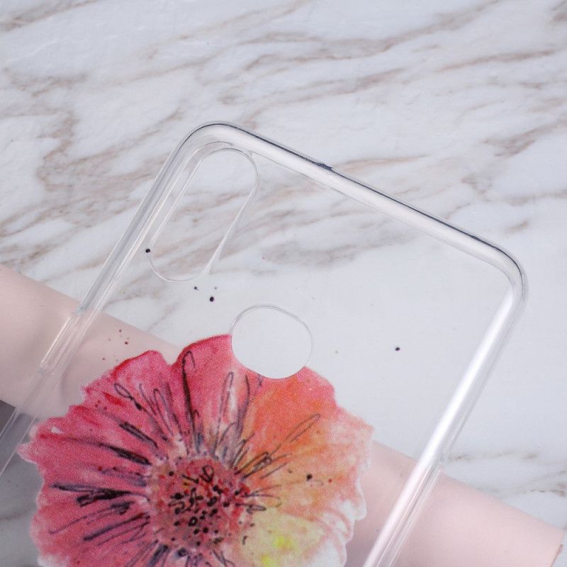 Hoesje voor Samsung Galaxy A10s Transparante Aquarel Klaproos