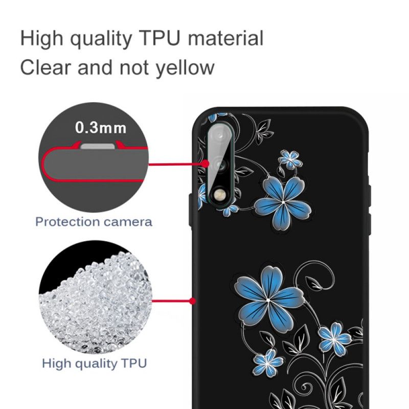 Case Hoesje Huawei P40 Lite E / Y7p Telefoonhoesje Blauwe Bloemen