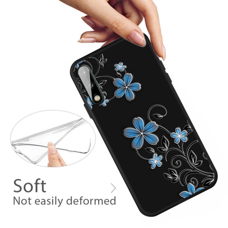 Case Hoesje Huawei P40 Lite E / Y7p Telefoonhoesje Blauwe Bloemen