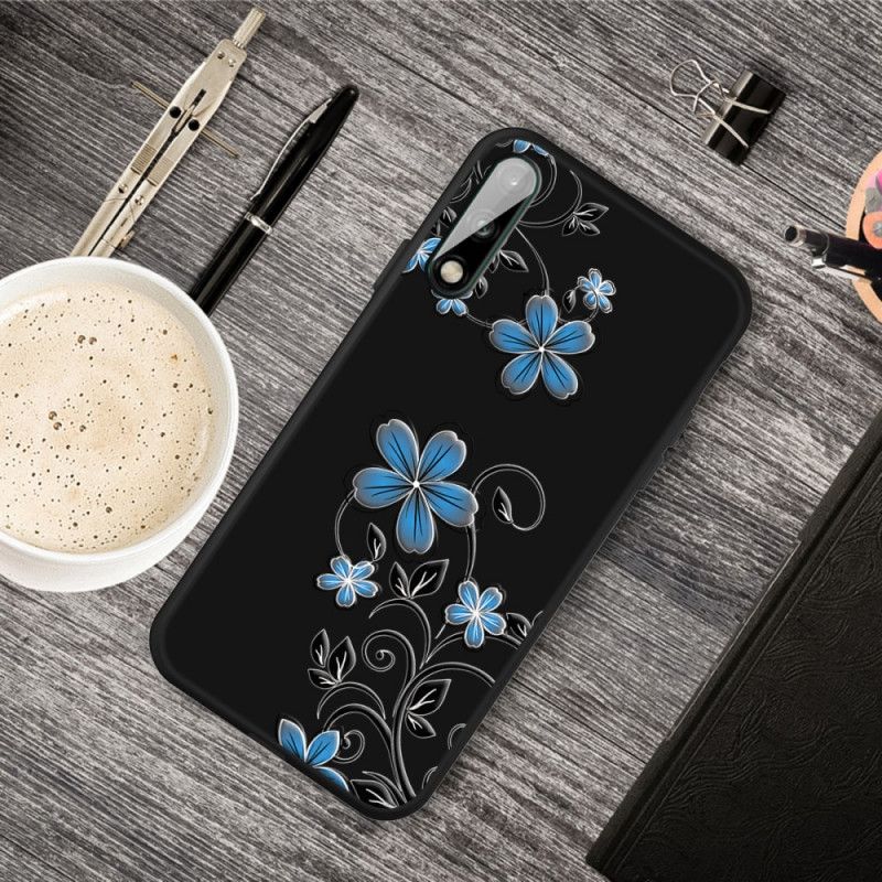 Case Hoesje Huawei P40 Lite E / Y7p Telefoonhoesje Blauwe Bloemen