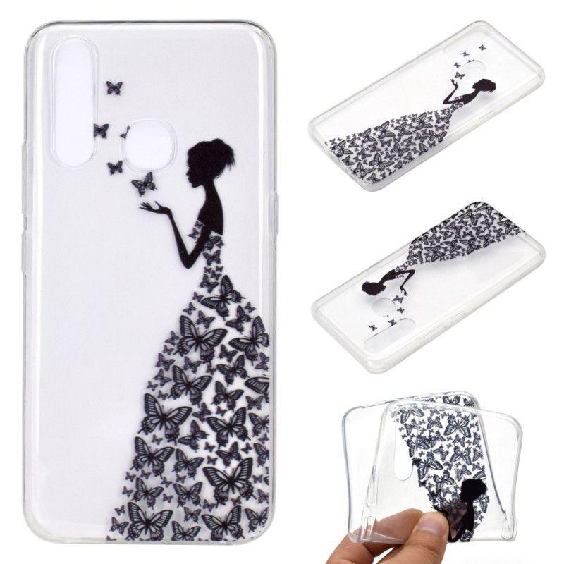 Case Hoesje Huawei P40 Lite E / Y7p Telefoonhoesje Transparante Jurk Met Vlinders