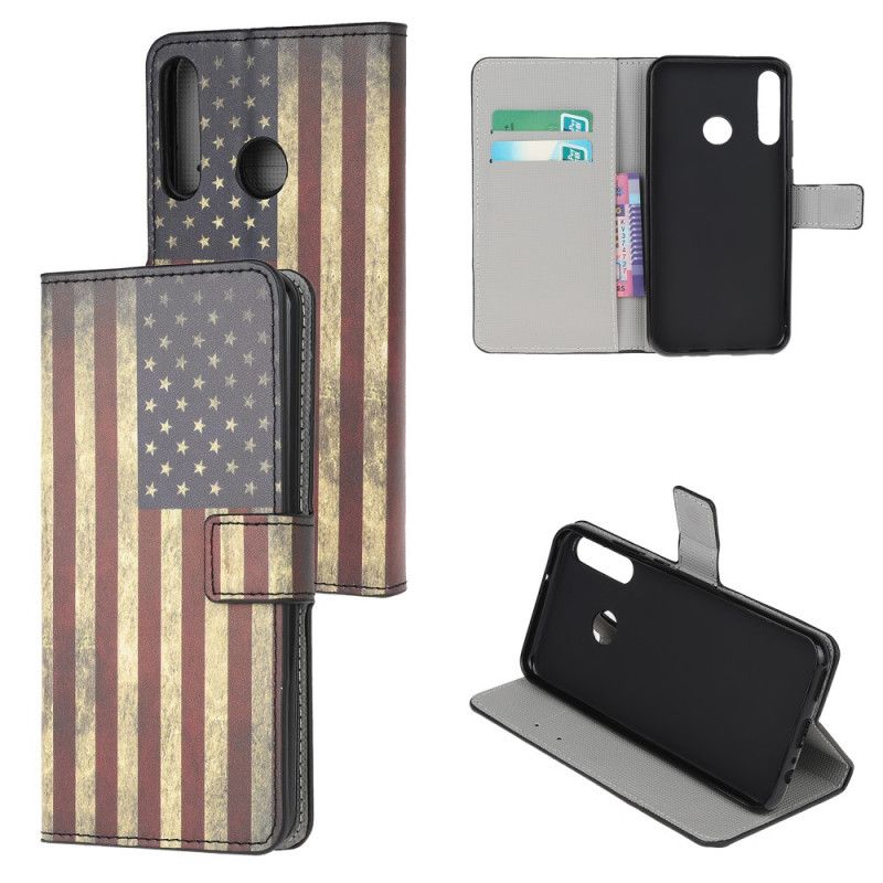 Cover Folio-hoesje Huawei P40 Lite E / Y7p Telefoonhoesje Amerikaanse Vlag