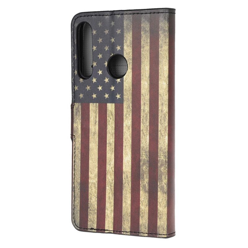 Cover Folio-hoesje Huawei P40 Lite E / Y7p Telefoonhoesje Amerikaanse Vlag