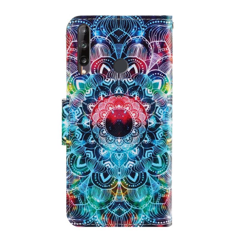 Cover Folio-hoesje Huawei P40 Lite E / Y7p Telefoonhoesje Flitsende Mandala Met String