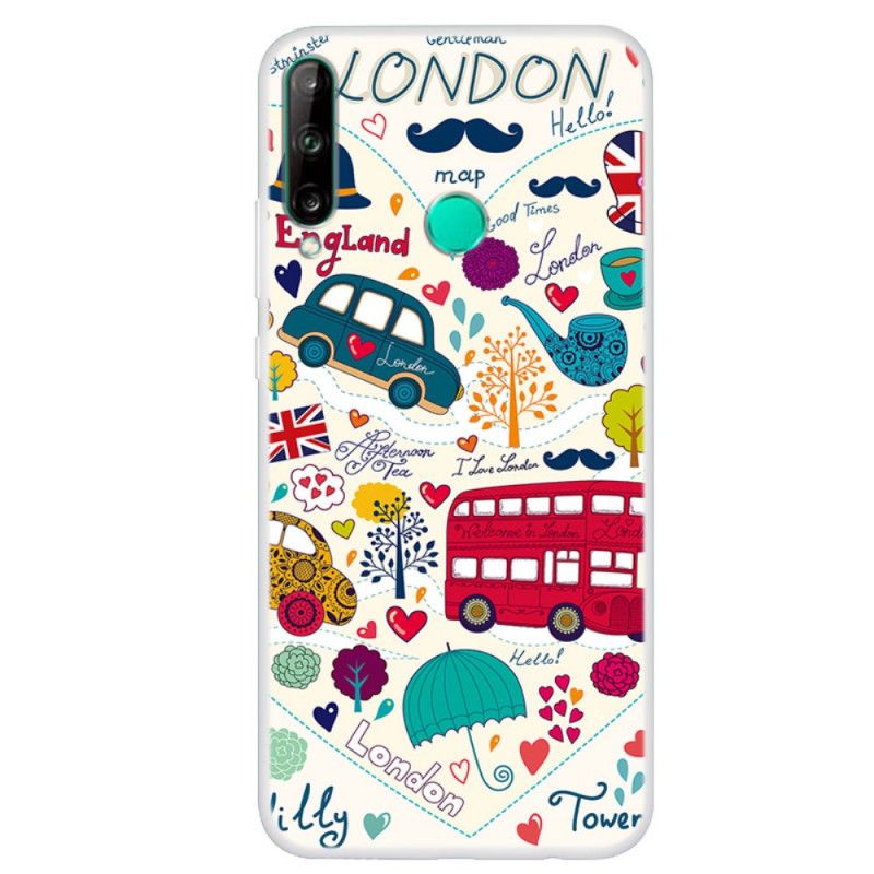 Cover Hoesje Huawei P40 Lite E / Y7p Rood Wit Telefoonhoesje Engeland