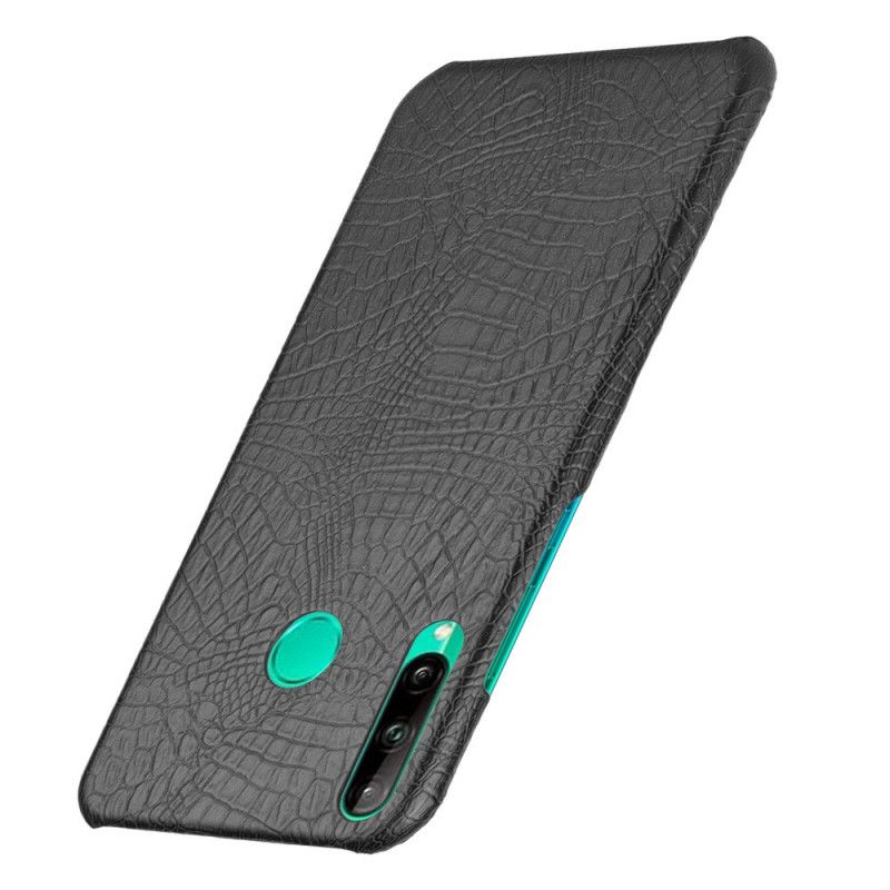 Cover Hoesje Huawei P40 Lite E / Y7p Wit Zwart Telefoonhoesje Krokodillenhuideffect