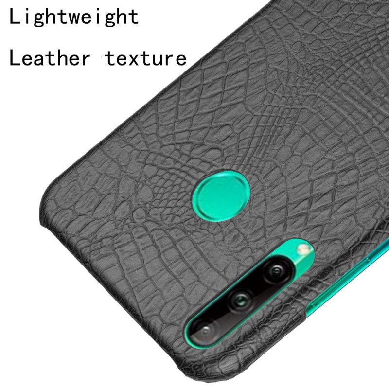 Cover Hoesje Huawei P40 Lite E / Y7p Wit Zwart Telefoonhoesje Krokodillenhuideffect