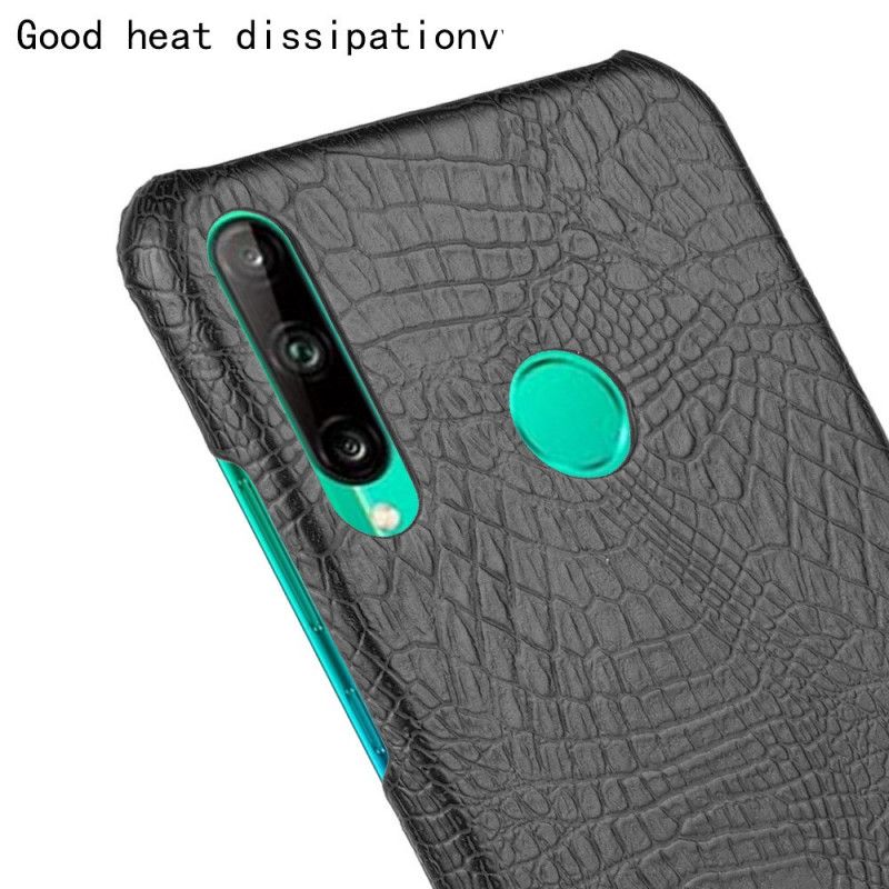 Cover Hoesje Huawei P40 Lite E / Y7p Wit Zwart Telefoonhoesje Krokodillenhuideffect