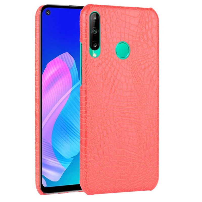 Cover Hoesje Huawei P40 Lite E / Y7p Wit Zwart Telefoonhoesje Krokodillenhuideffect