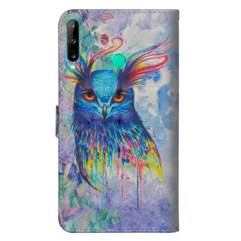 Flip Case Leren Huawei P40 Lite E / Y7p Aquarel Vogel