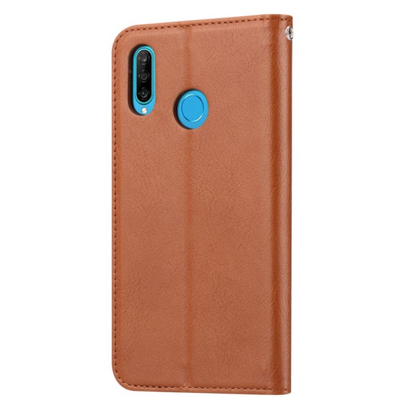 Folio-hoesje voor Huawei P40 Lite E / Y7p Rood Zwart Kaarthouder Van Imitatieleer