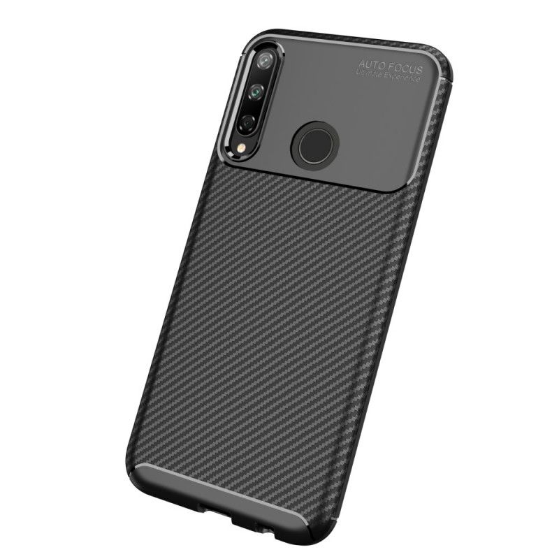 Hoesje Huawei P40 Lite E / Y7p Donkerblauw Zwart Flexibele Koolstofvezeltextuur