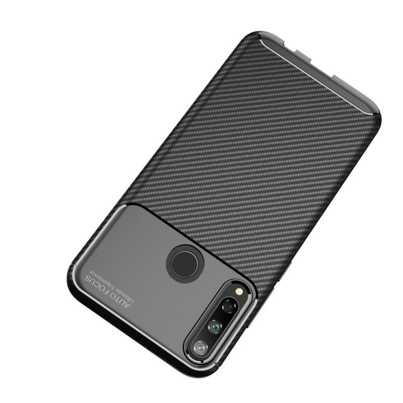 Hoesje Huawei P40 Lite E / Y7p Donkerblauw Zwart Flexibele Koolstofvezeltextuur