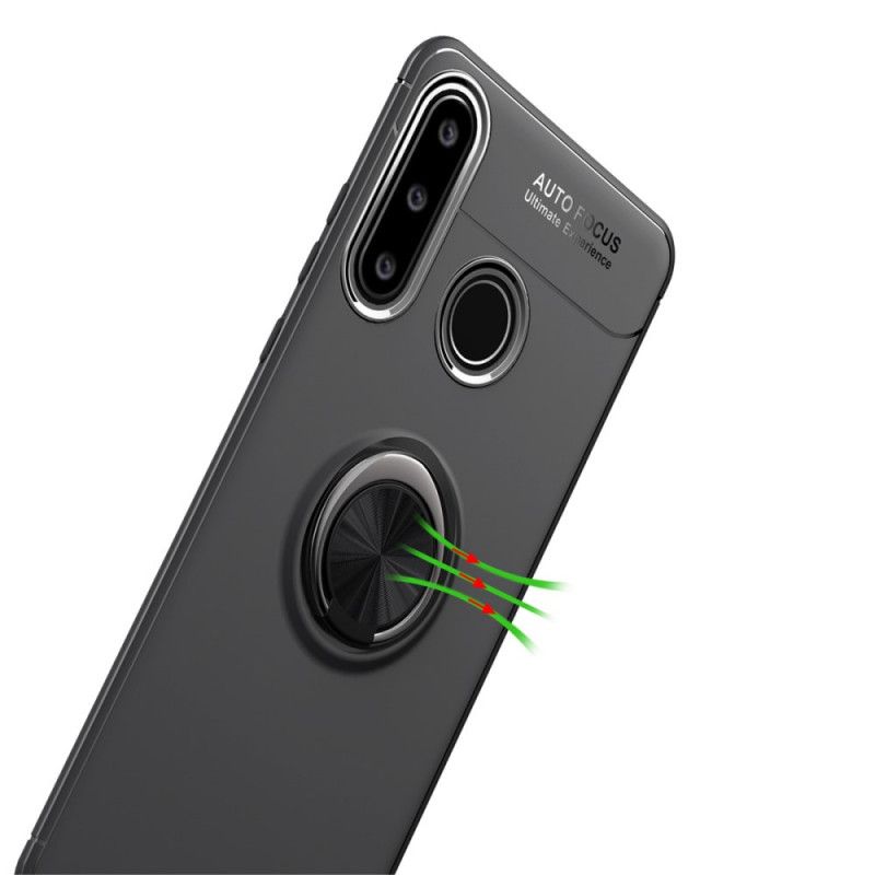 Hoesje Huawei P40 Lite E / Y7p Rood Zwart Roterende Ring