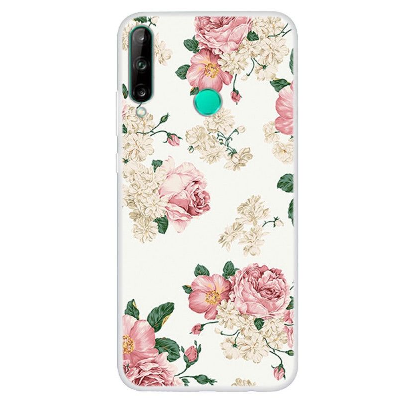 Hoesje Huawei P40 Lite E / Y7p Roze Wit Vrijheidsbloemen