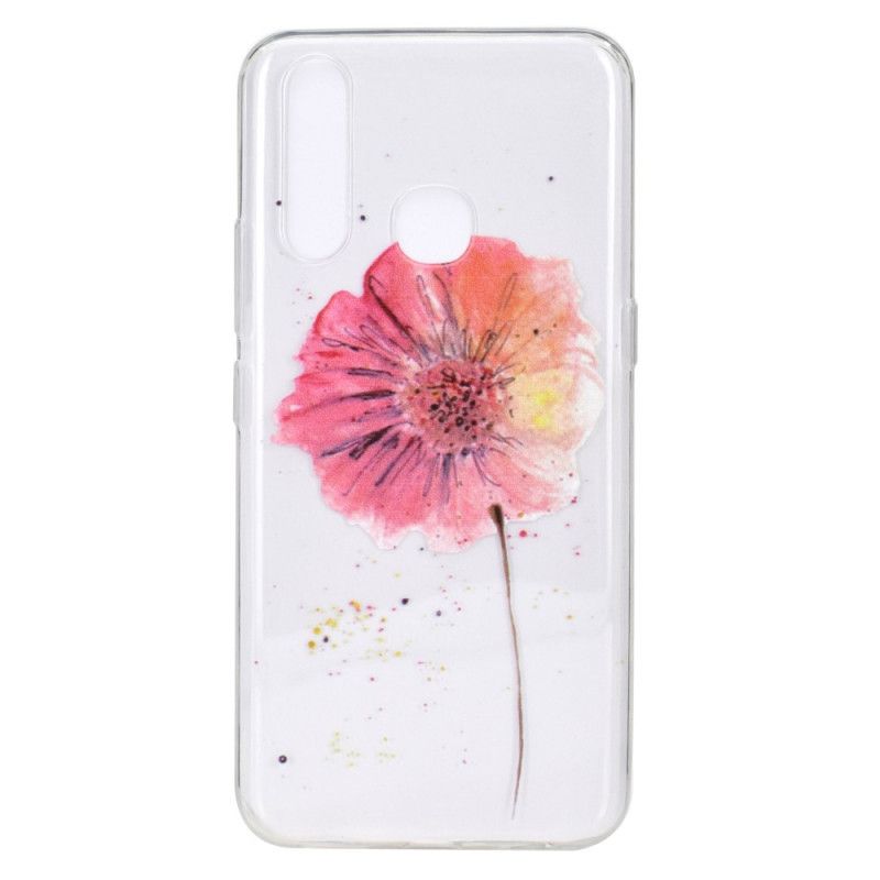 Hoesje Huawei P40 Lite E / Y7p Transparante Aquarel Klaproos