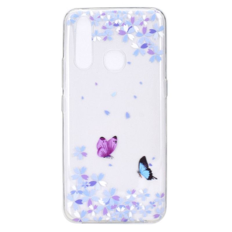 Hoesje Huawei P40 Lite E / Y7p Transparante Vlinders En Bloemen