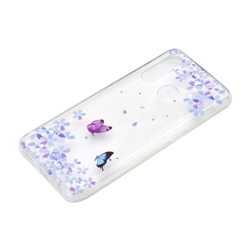 Hoesje Huawei P40 Lite E / Y7p Transparante Vlinders En Bloemen