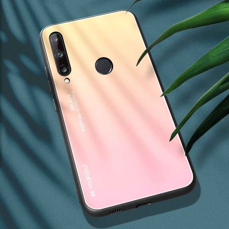 Hoesje voor Huawei P40 Lite E / Y7p Roze Rood Wees Jezelf Gehard Glas