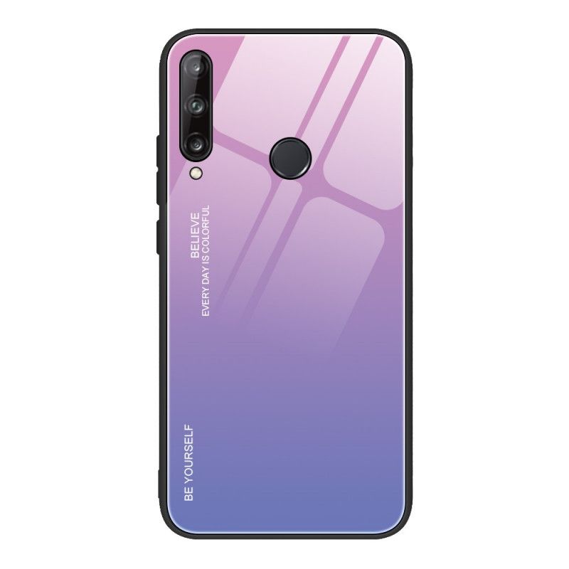 Hoesje voor Huawei P40 Lite E / Y7p Roze Rood Wees Jezelf Gehard Glas