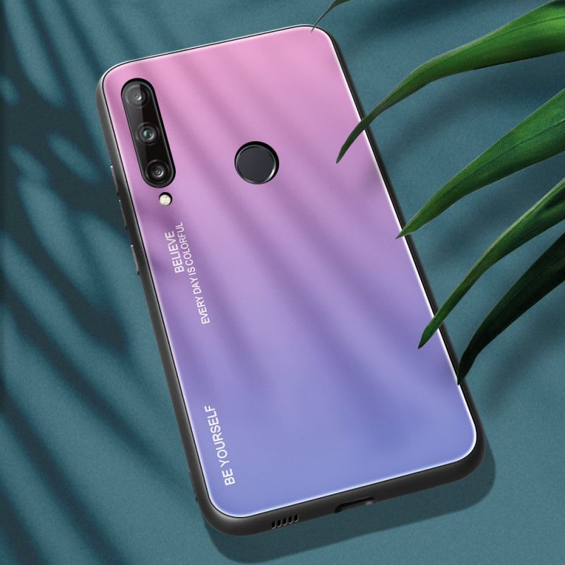 Hoesje voor Huawei P40 Lite E / Y7p Roze Rood Wees Jezelf Gehard Glas