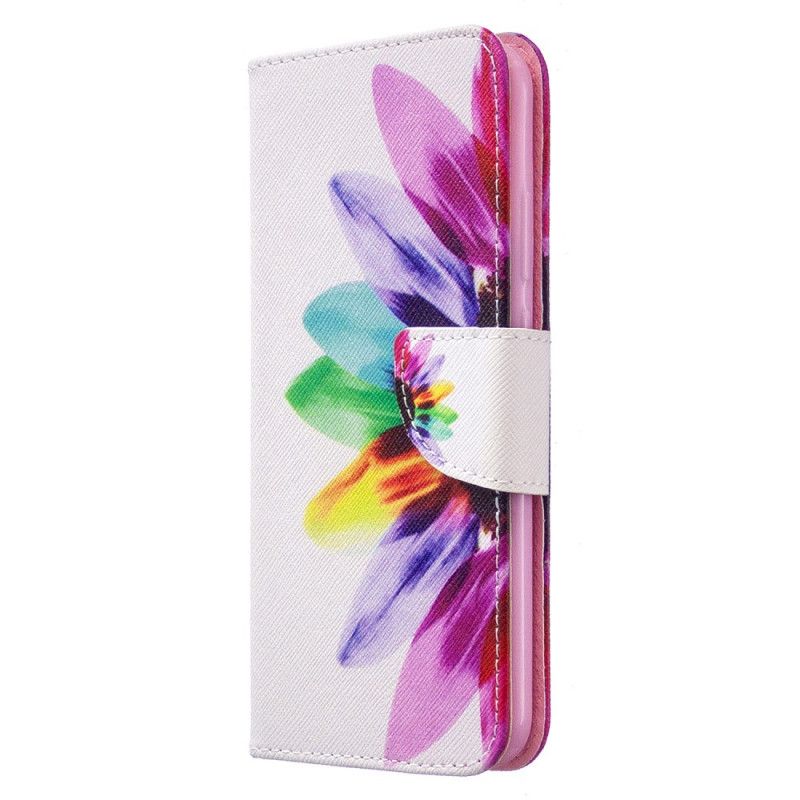 Leren Hoesje Huawei P40 Lite E / Y7p Aquarelbloem