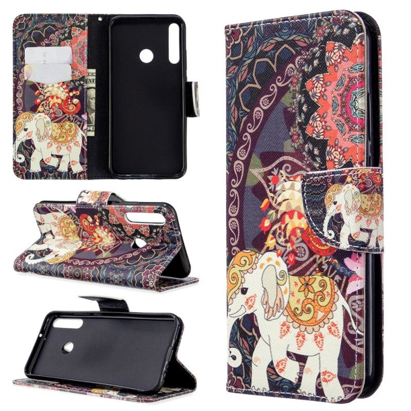 Leren Hoesje Huawei P40 Lite E / Y7p Etnische Olifantenmandala