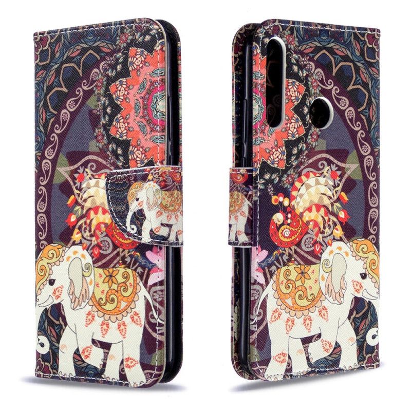 Leren Hoesje Huawei P40 Lite E / Y7p Etnische Olifantenmandala