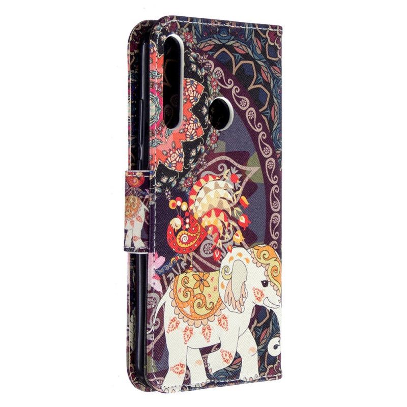 Leren Hoesje Huawei P40 Lite E / Y7p Etnische Olifantenmandala