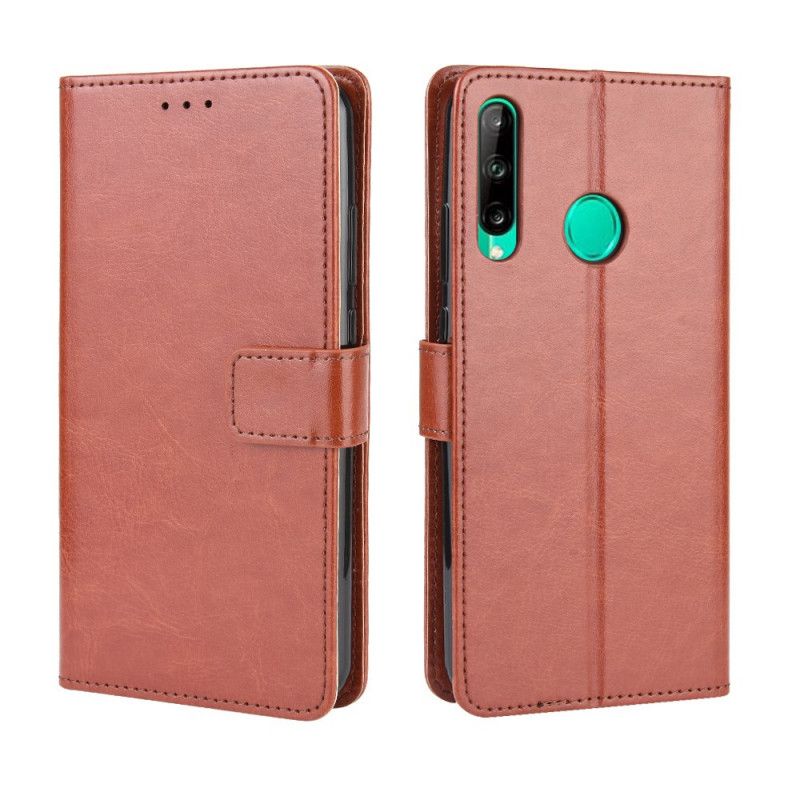 Leren Hoesje Huawei P40 Lite E / Y7p Rood Zwart Flitsend Kunstleer