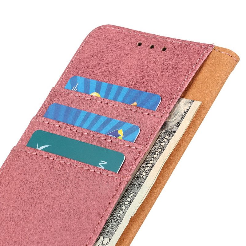 Leren Hoesje Huawei P40 Lite E / Y7p Roze Zwart Khazneh Kunstleer