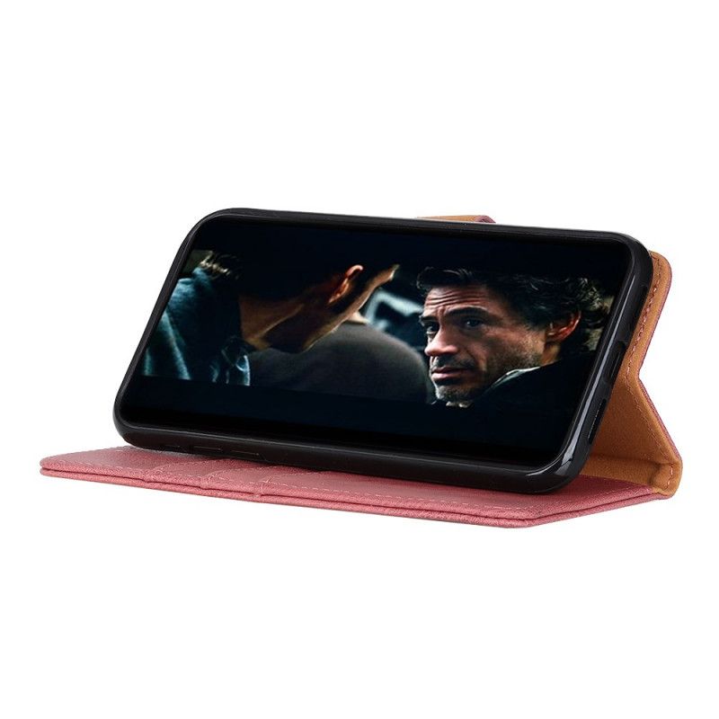 Leren Hoesje Huawei P40 Lite E / Y7p Roze Zwart Khazneh Kunstleer