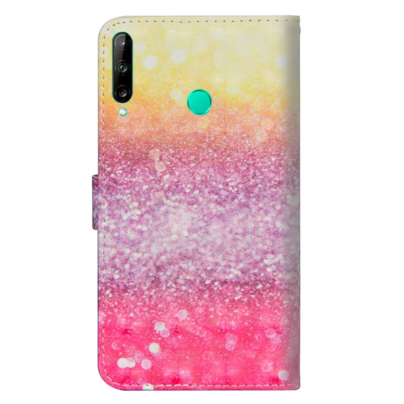 Leren Hoesje Huawei P40 Lite E / Y7p Verloop Magenta Glitter