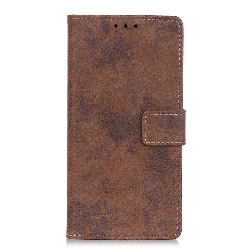 Leren Hoesje voor Huawei P40 Lite E / Y7p Donkerblauw Vintage Leereffect