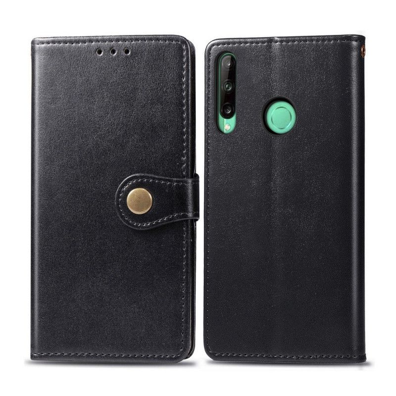 Leren Hoesje voor Huawei P40 Lite E / Y7p Groen Zwart Kunstleer En Vintage Sluiting