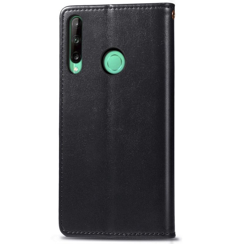 Leren Hoesje voor Huawei P40 Lite E / Y7p Groen Zwart Kunstleer En Vintage Sluiting