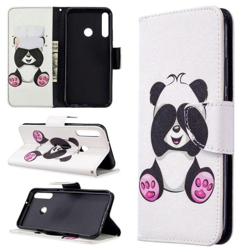 Leren Hoesje voor Huawei P40 Lite E / Y7p Leuke Panda