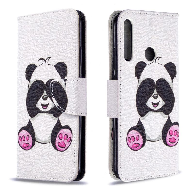 Leren Hoesje voor Huawei P40 Lite E / Y7p Leuke Panda