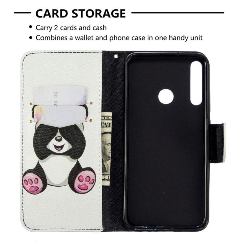 Leren Hoesje voor Huawei P40 Lite E / Y7p Leuke Panda